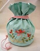 Floral Drawstring Bag - Green Collection